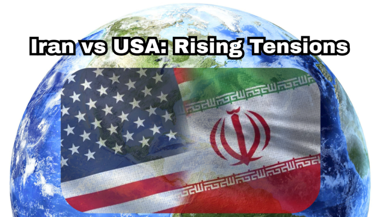 Iran vs United States political conflict illustration